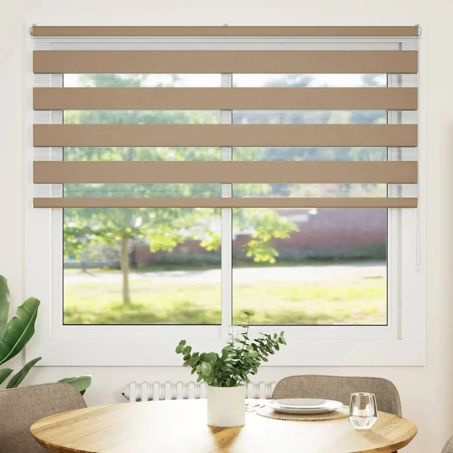 Store zèbre marron sable largeur du tissu 150,9 cm polyester - 2