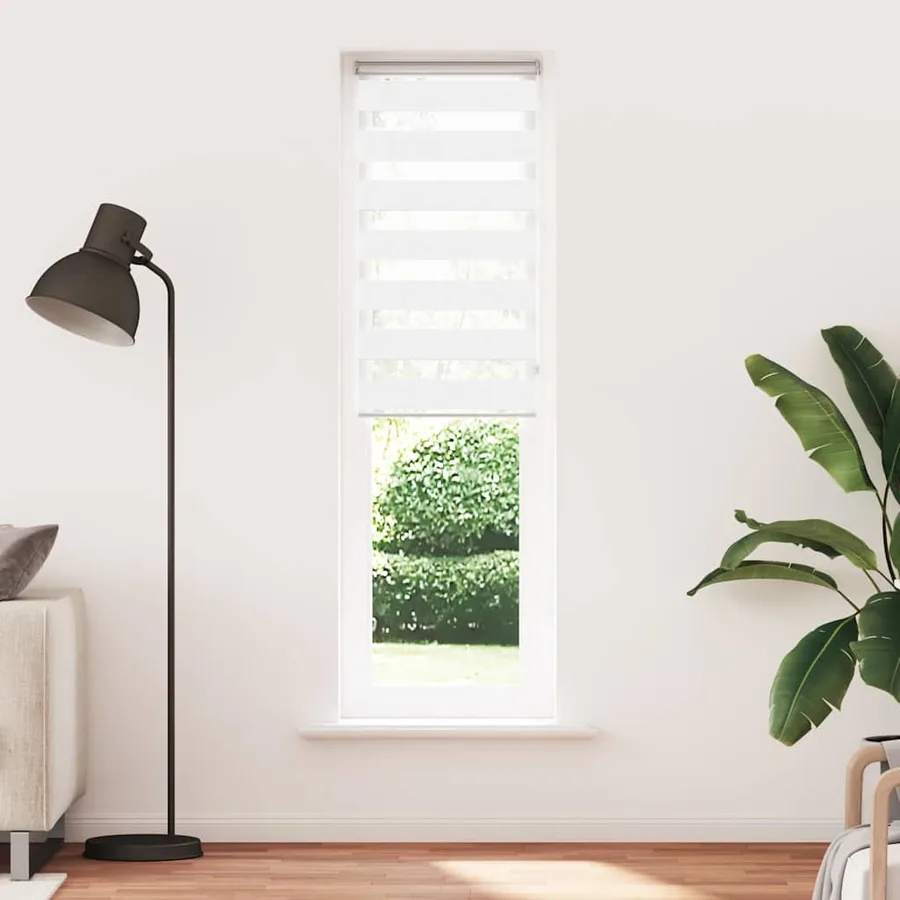 Store zèbre blanc 60x230 cm largeur du tissu 55,9 cm polyester - 2