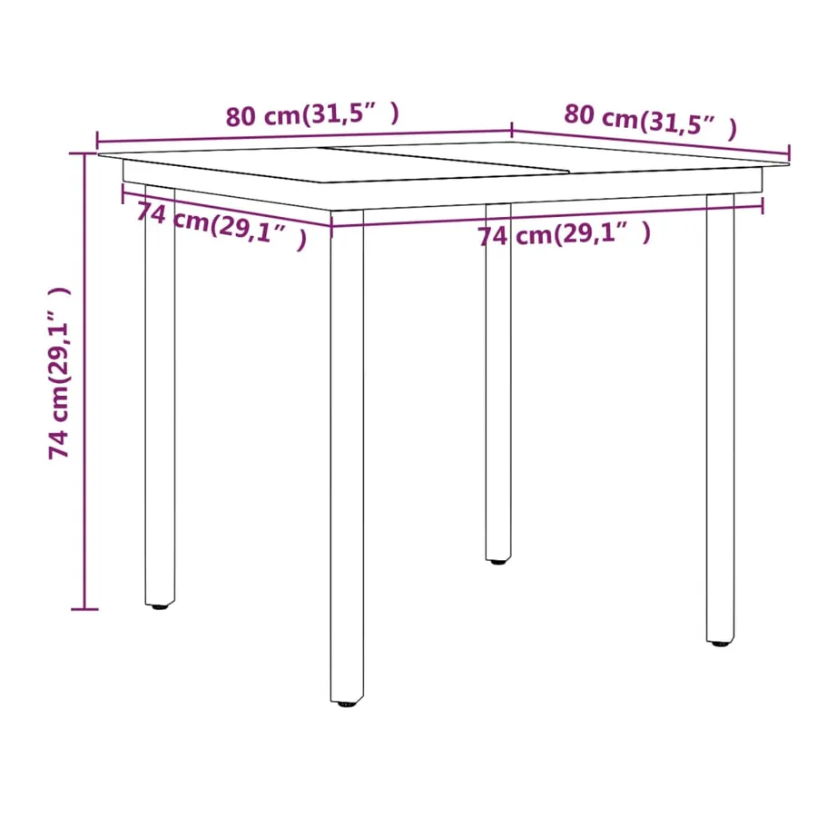 Ensemble à manger de jardin avec coussins 3 pcs Marron et noir - 8
