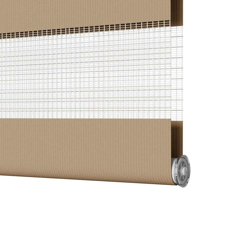 Store zèbre marron sable largeur du tissu 105,9 cm polyester - 12