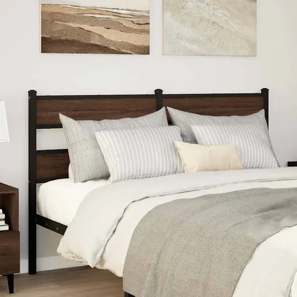 Tête de lit de remplacement chêne marron 140 cm acier et bois d'ingénierie