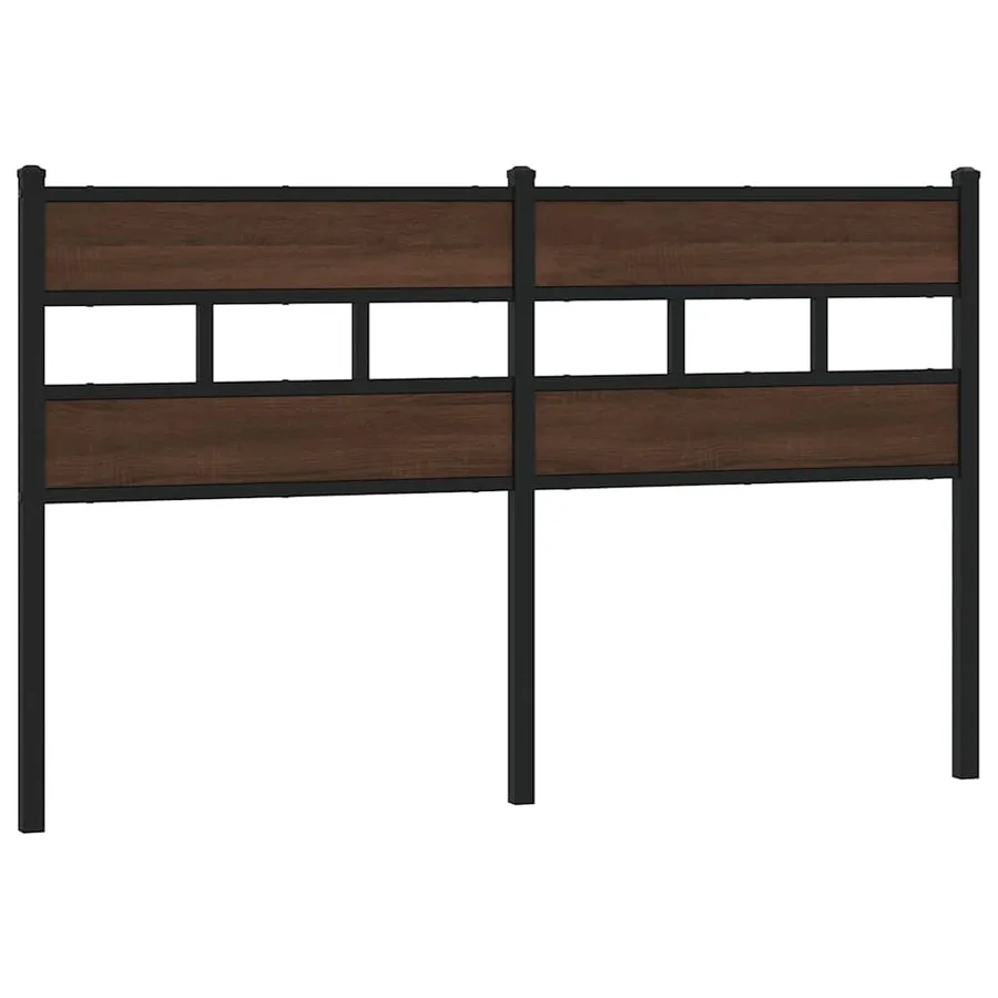 Tête de lit de remplacement chêne marron 140 cm acier et bois d'ingénierie - 2