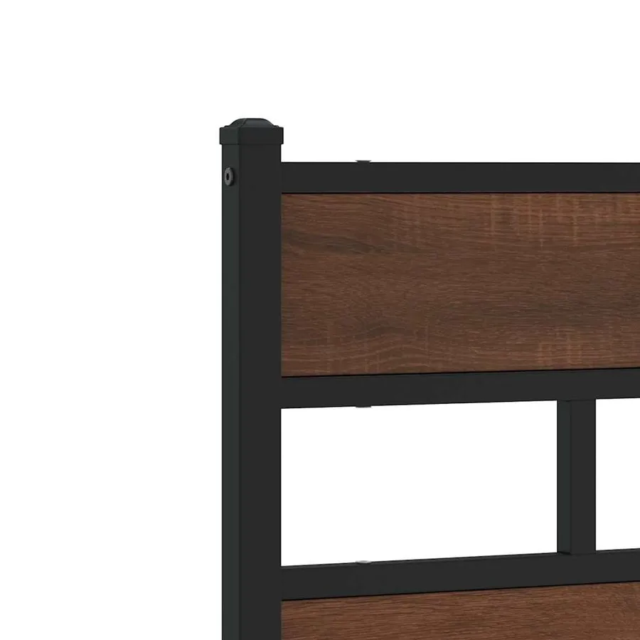 Tête de lit de remplacement chêne marron 140 cm acier et bois d'ingénierie - 5
