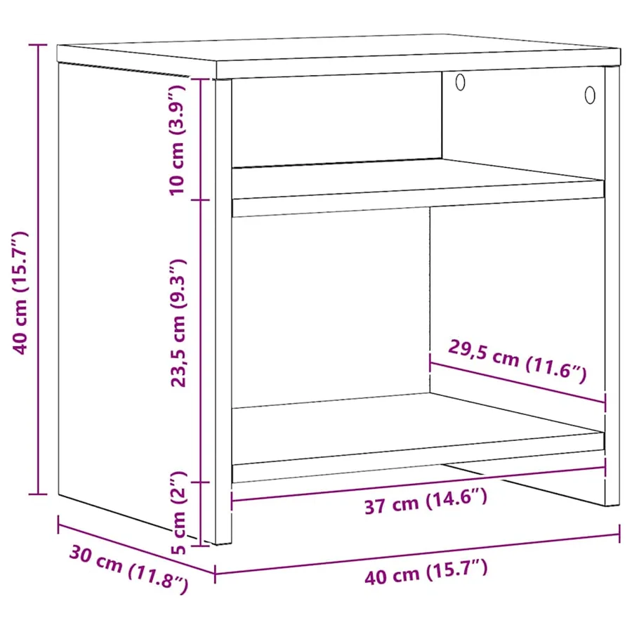 Tables de chevet 2 pcs chêne artisanal bois d'ingénierie - 11