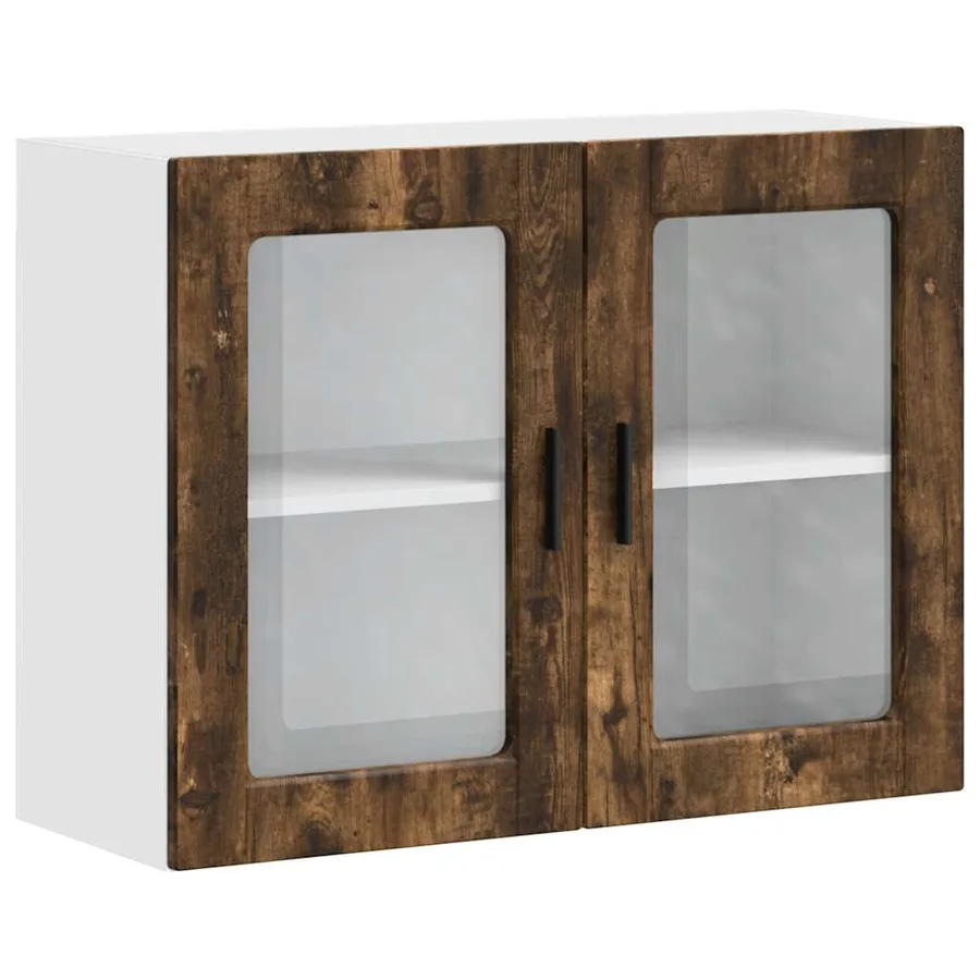 Armoire murale de cuisine avec porte en verre Porto chêne fumé - 2