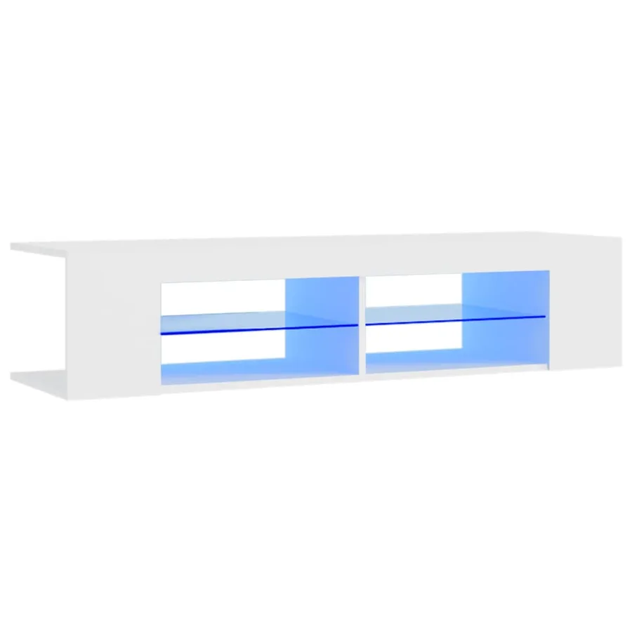 Meuble TV avec lumières LED blanc 135x39x30 cm - 2