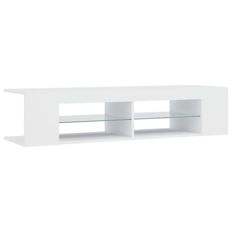 Meuble TV avec lumières LED blanc 135x39x30 cm - 7