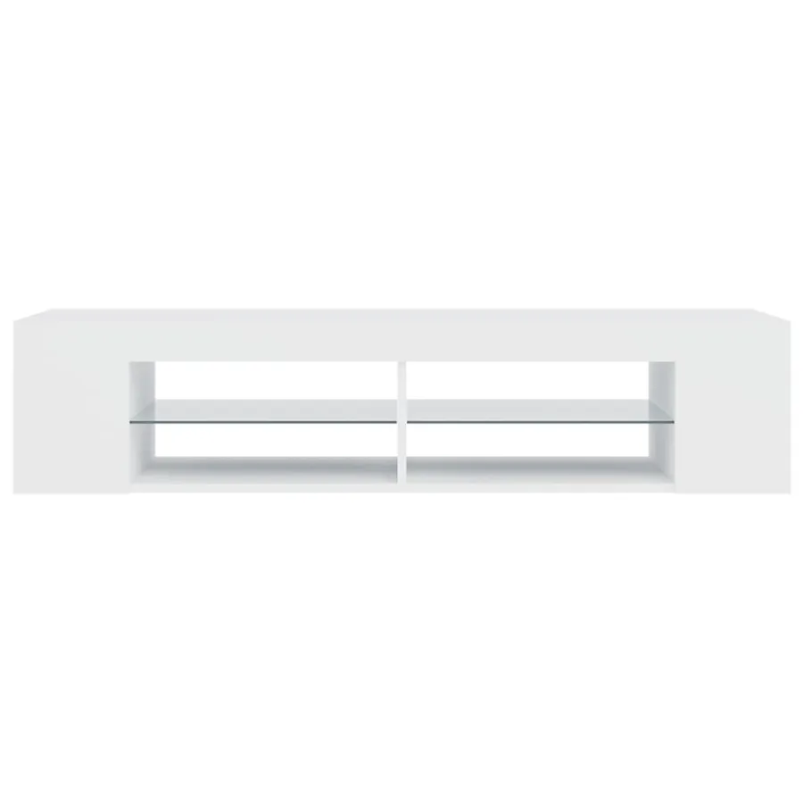 Meuble TV avec lumières LED blanc 135x39x30 cm - 8
