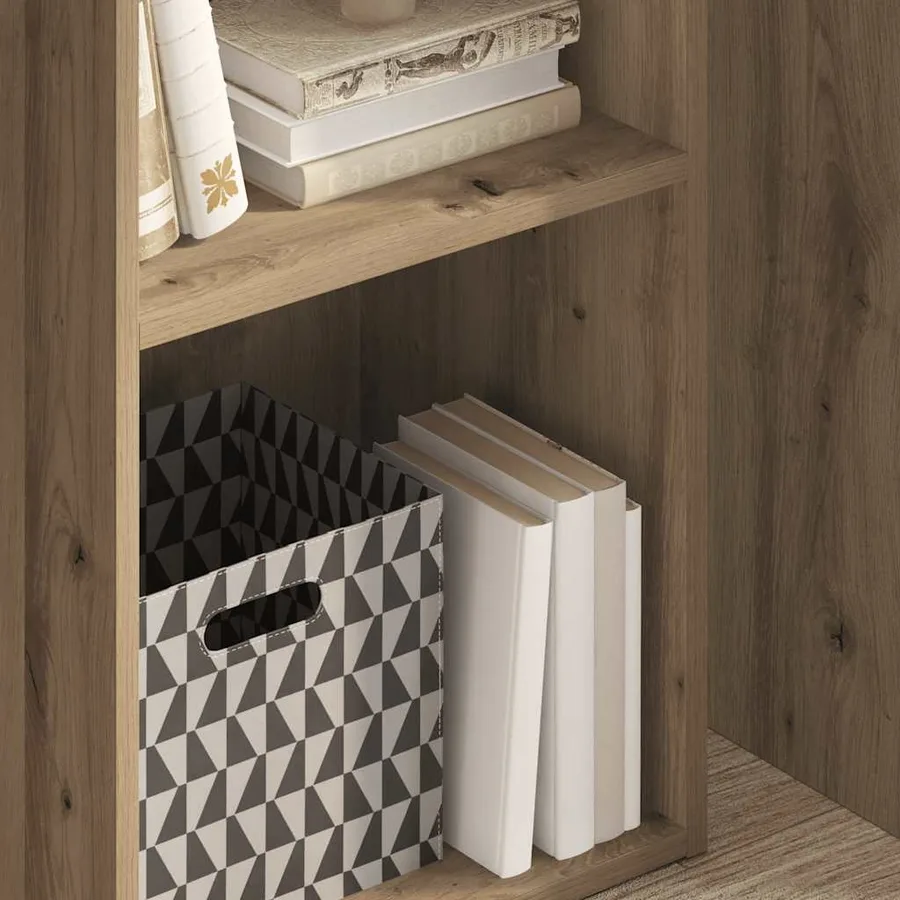 Bibliothèque chêne artisanal 40x30x77 cm bois d'ingénierie - 3