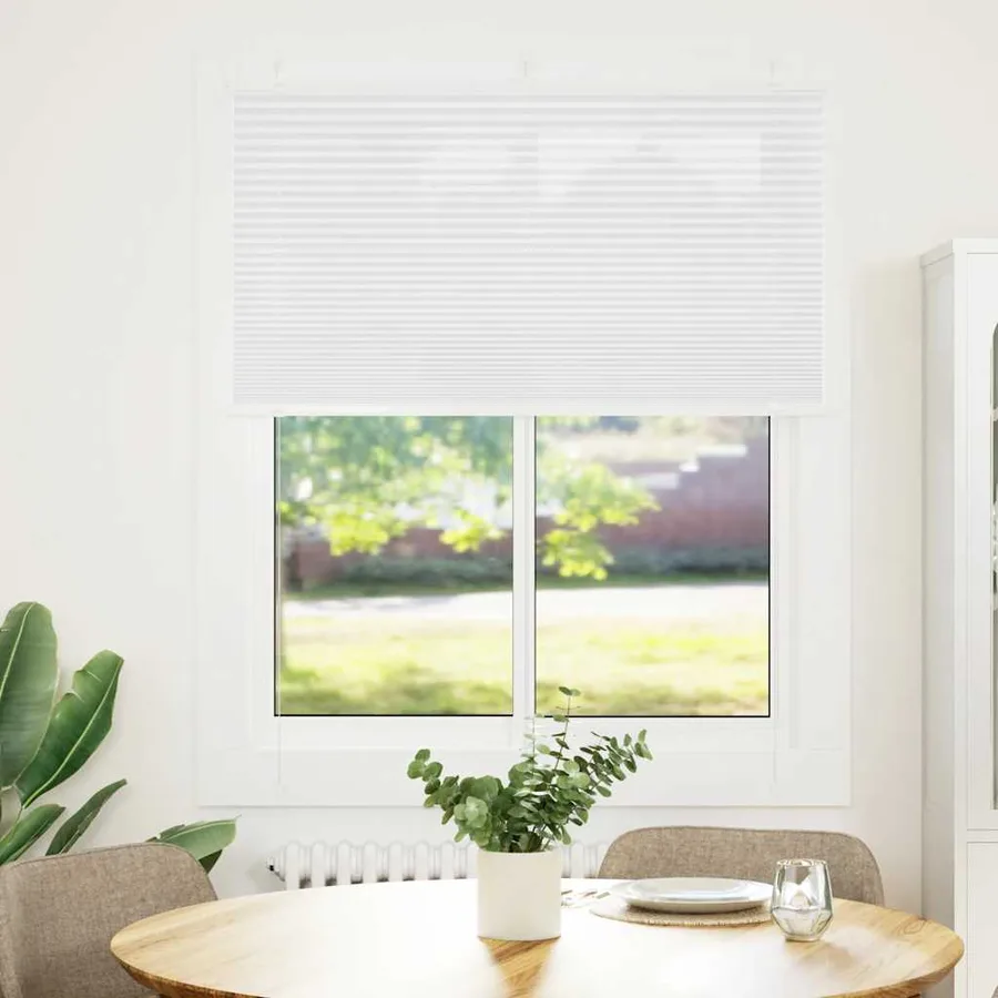 Store plissé blanc 105x100cm largeur du tissu 104,4cm polyester - 2
