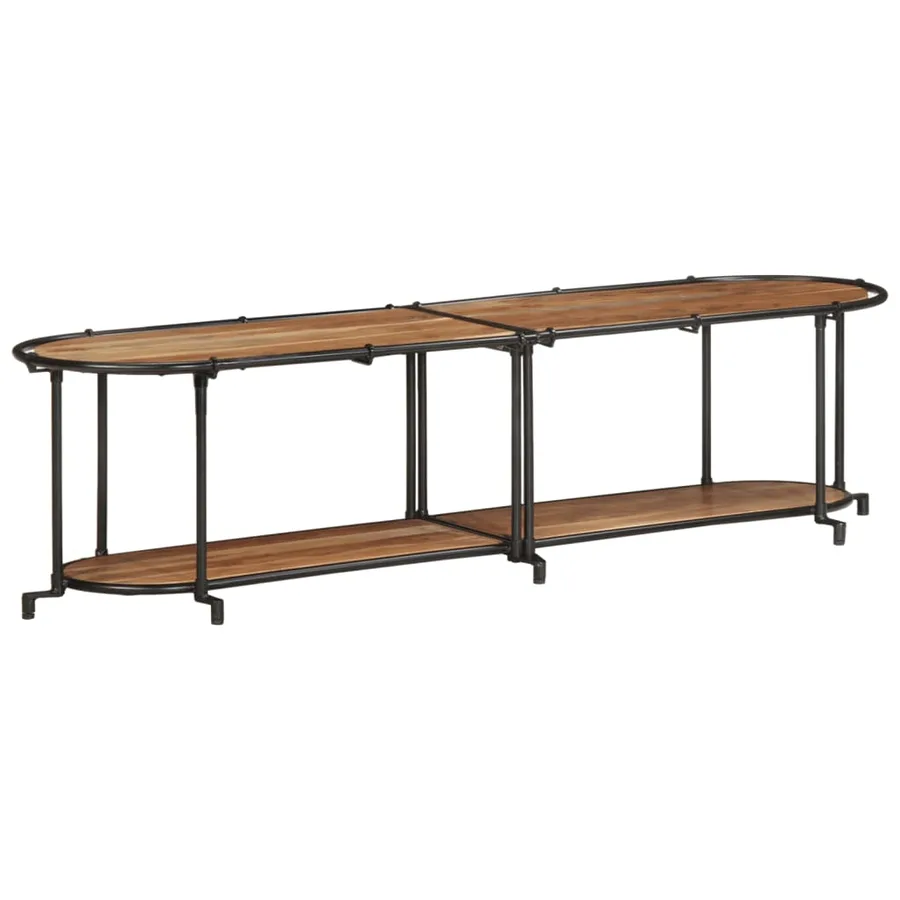 Meuble TV 160x42x40 cm bois d'acacia massif - 3