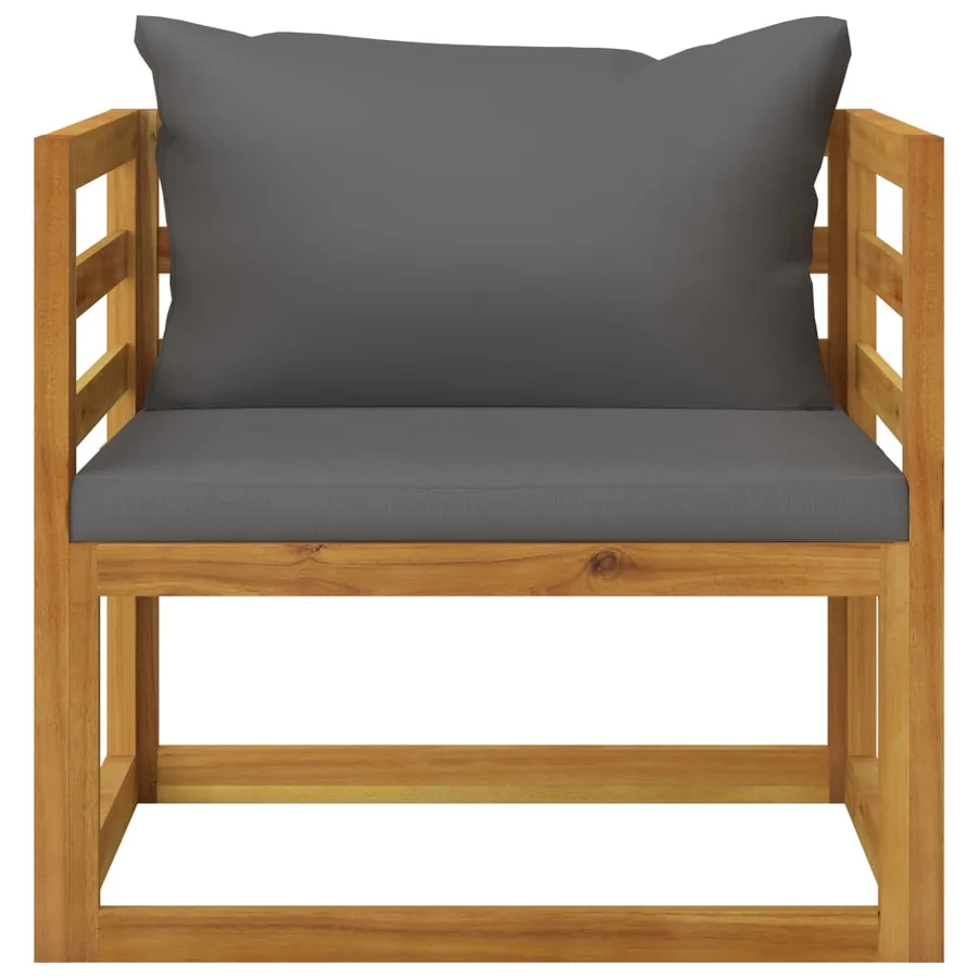 Salon de jardin 12 pcs avec coussin Bois d'acacia solide - 11