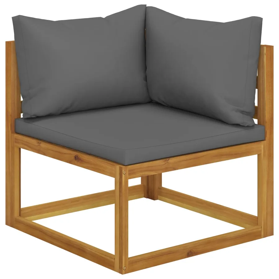 Salon de jardin 12 pcs avec coussin Bois d'acacia solide - 4