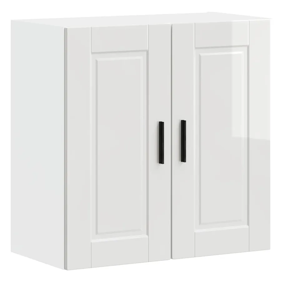 Armoire murale de cuisine Porto blanc brillant bois ingénierie