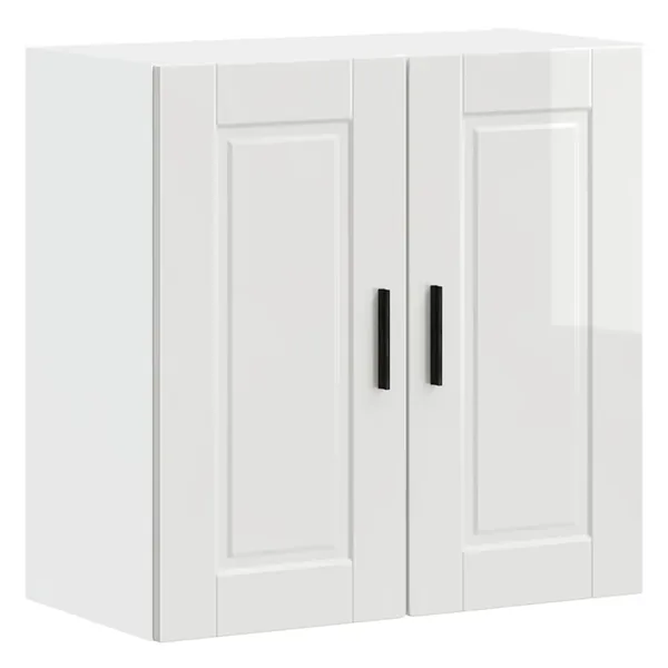 Armoire murale de cuisine Porto blanc brillant bois ingénierie