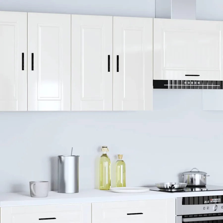 Armoire murale de cuisine Porto blanc brillant bois ingénierie - 2
