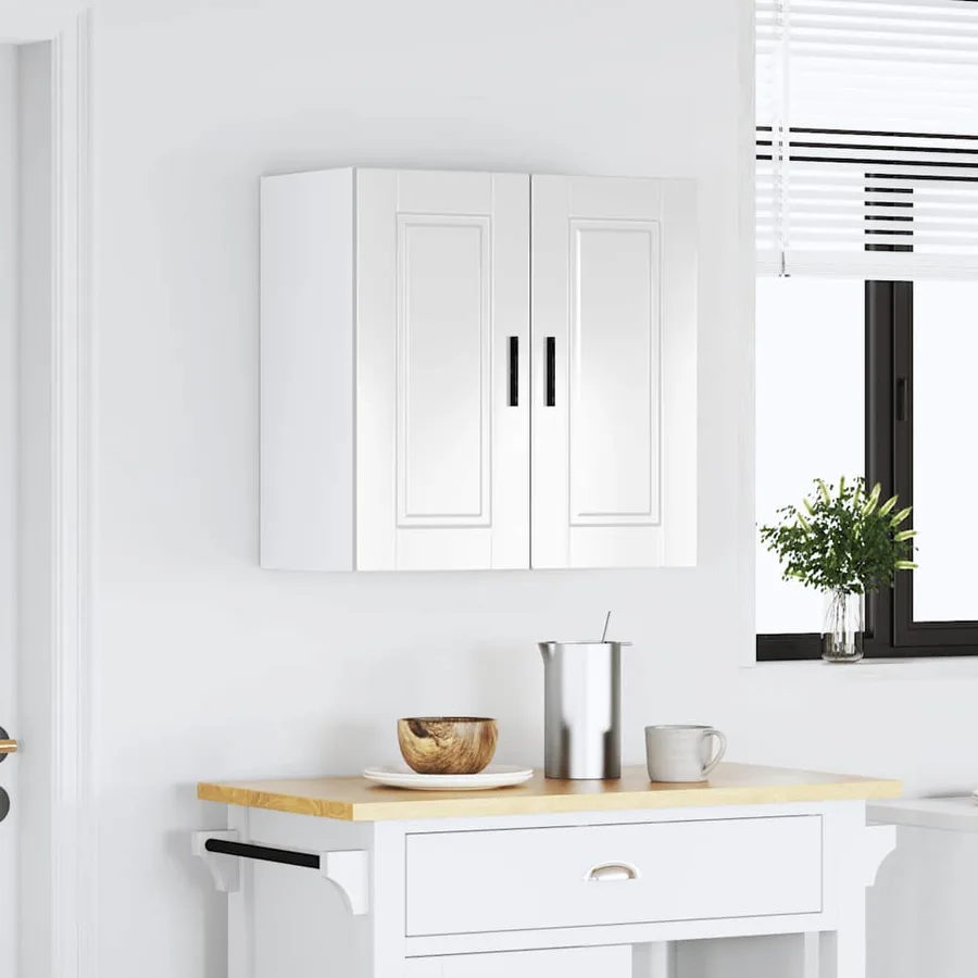 Armoire murale de cuisine Porto blanc brillant bois ingénierie - 3