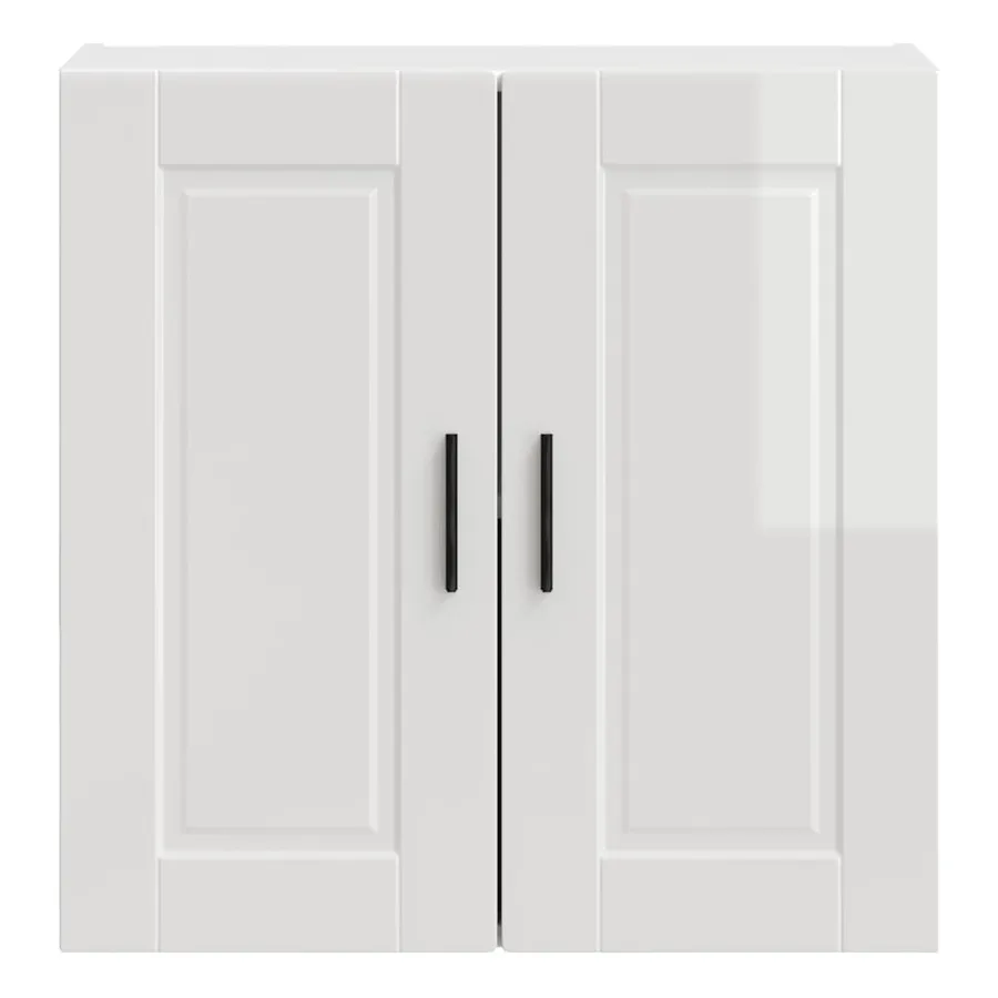 Armoire murale de cuisine Porto blanc brillant bois ingénierie - 6