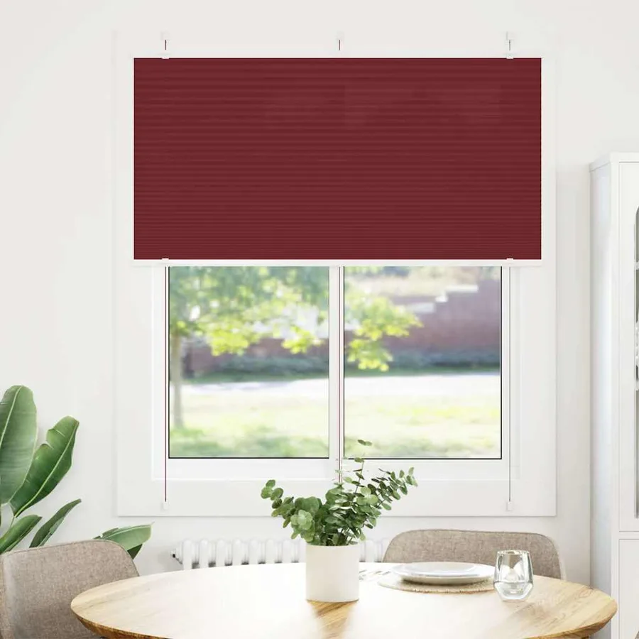 Store plissé rouge bordeaux 120x100 cm largeur du tissu 119,4cm - 2