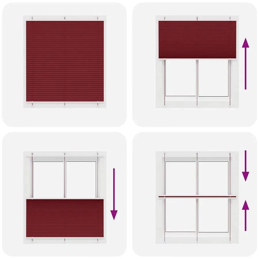 Store plissé rouge bordeaux 120x100 cm largeur du tissu 119,4cm - 5