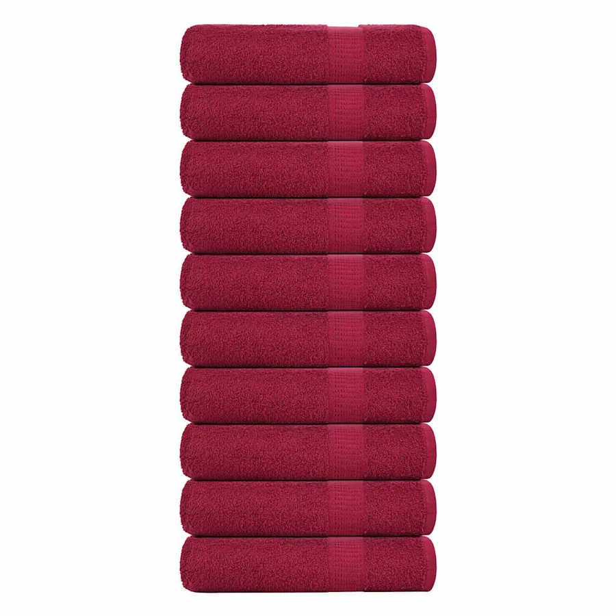 Serviettes de douche FROGN 10 pcs bordeaux 70x140cm 360 g/m²