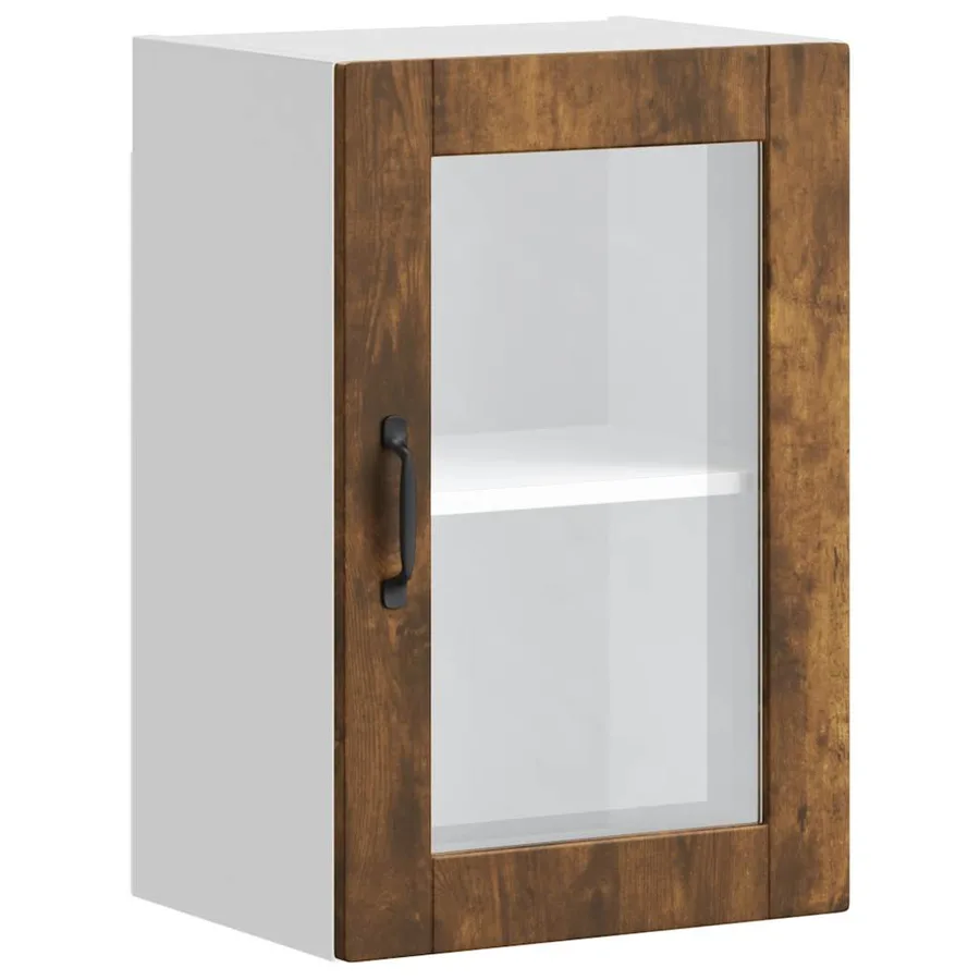 Armoire murale de cuisine avec porte en verre Porto chêne fumé - 2