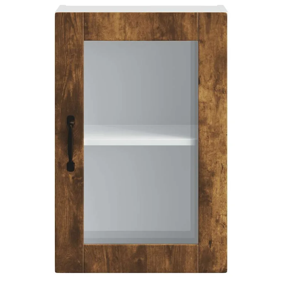 Armoire murale de cuisine avec porte en verre Porto chêne fumé - 6