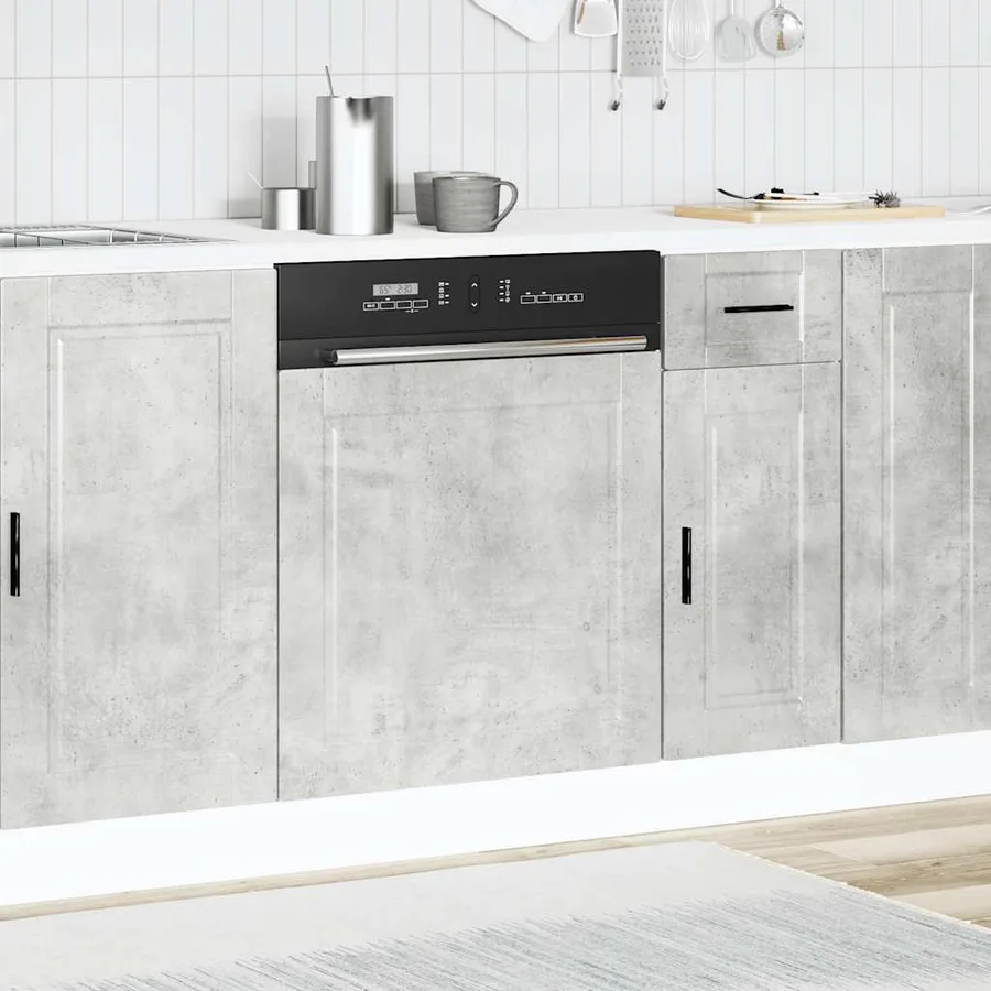 Panneau de lave-vaisselle Porto gris béton 60x1,5x57 cm - 3