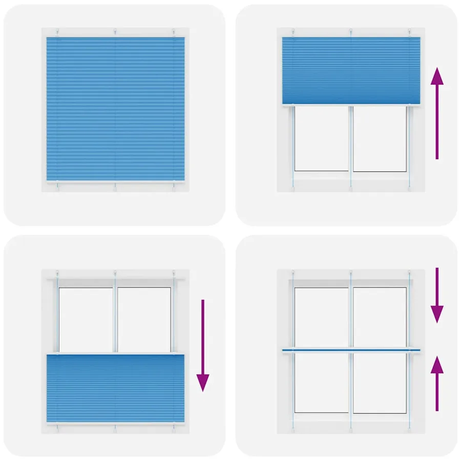 Store plissé bleu 120x100 cm largeur du tissu 119,4cm polyester - 5