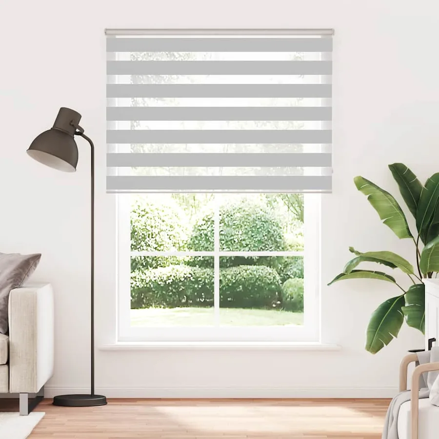 Store zèbre gris clair largeur du tissu 155,9 cm polyester - 2