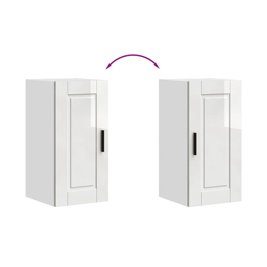 Armoire murale de cuisine Porto blanc brillant bois ingénierie - 7
