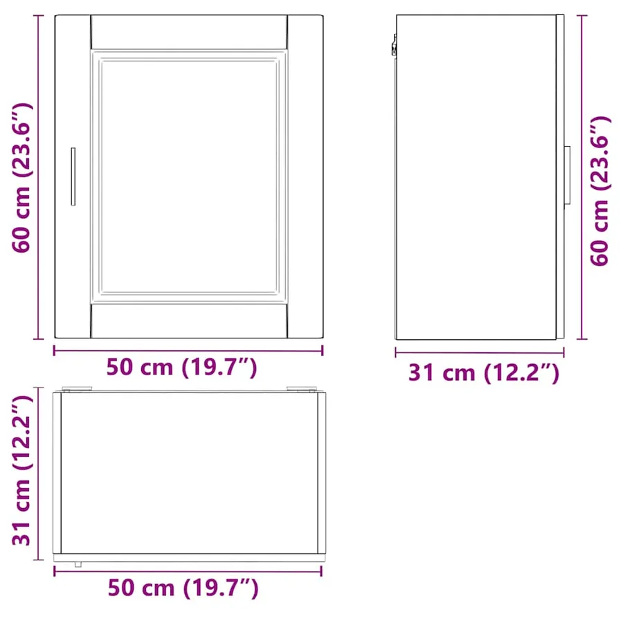 Armoires murales de cuisine 2 pcs Porto sonoma gris - 13