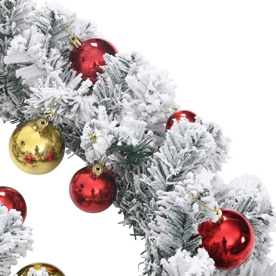 Guirlande de Noël avec boules et lumières LED vert 5 m PVC - 5
