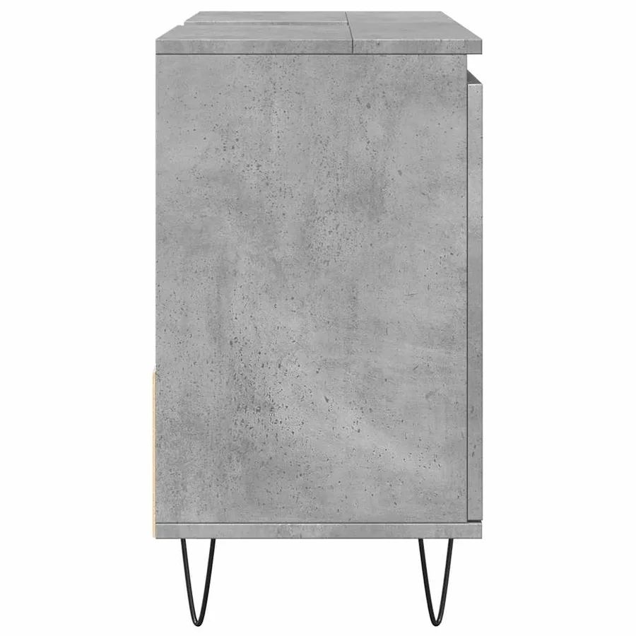 Armoire de lavabo de salle de bain gris béton 65x33x60 cm - 6