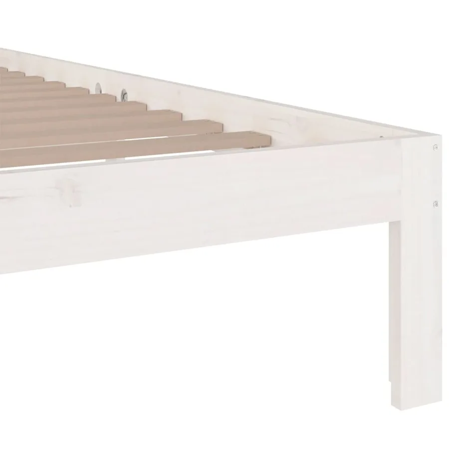 Cadre de lit sans matelas blanc bois massif 120x200 cm - 6