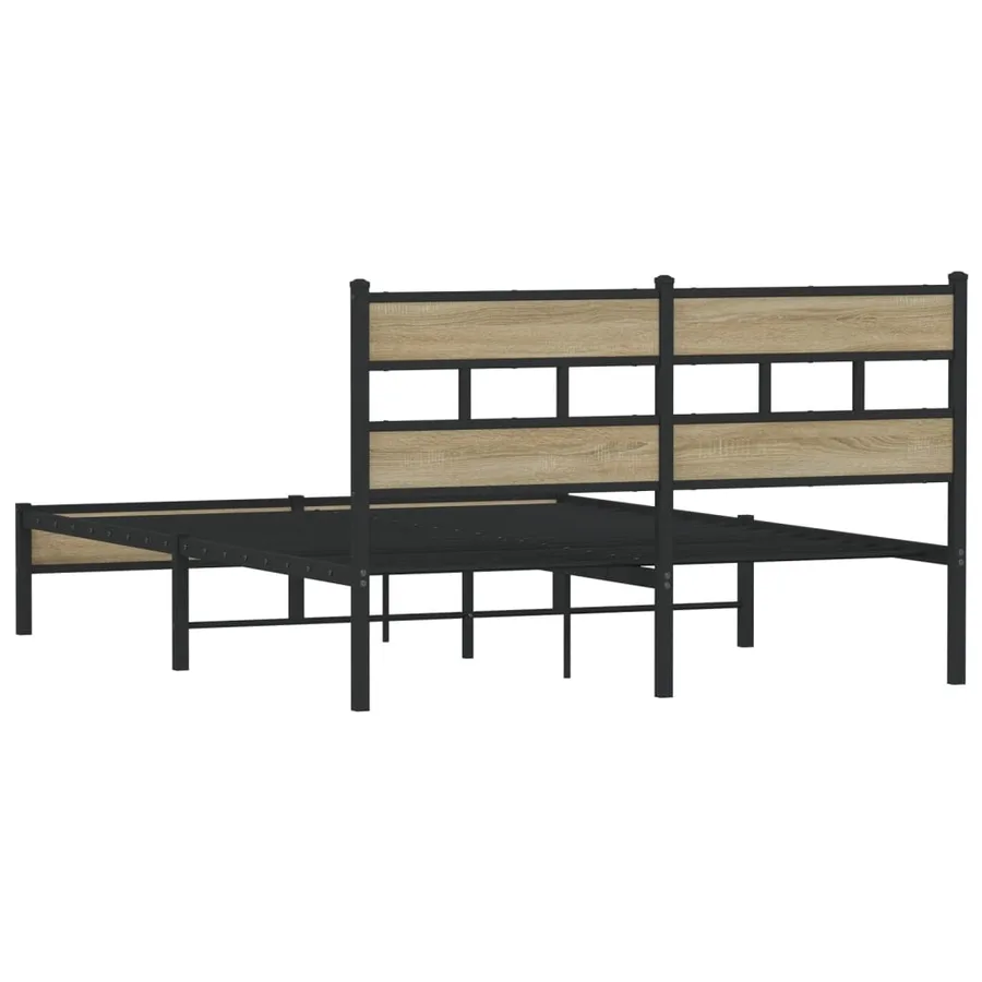 Cadre de lit sans matelas chêne sonoma 140x190 cm - 6