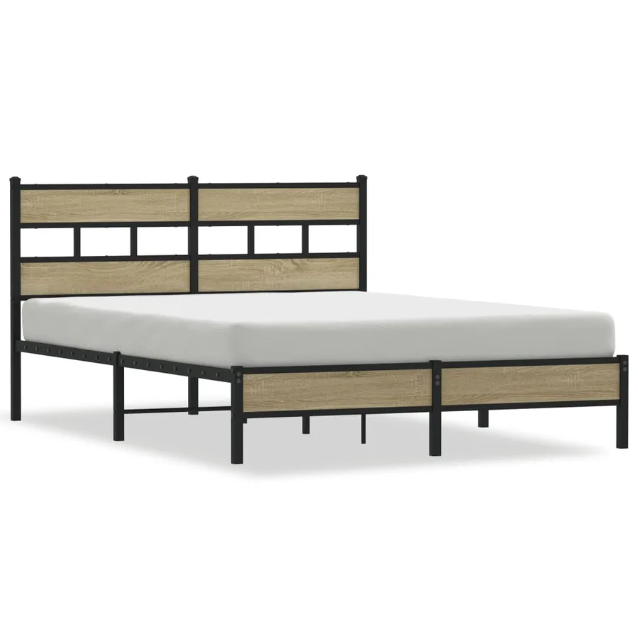 Cadre de lit sans matelas chêne sonoma 150x200 cm - 2