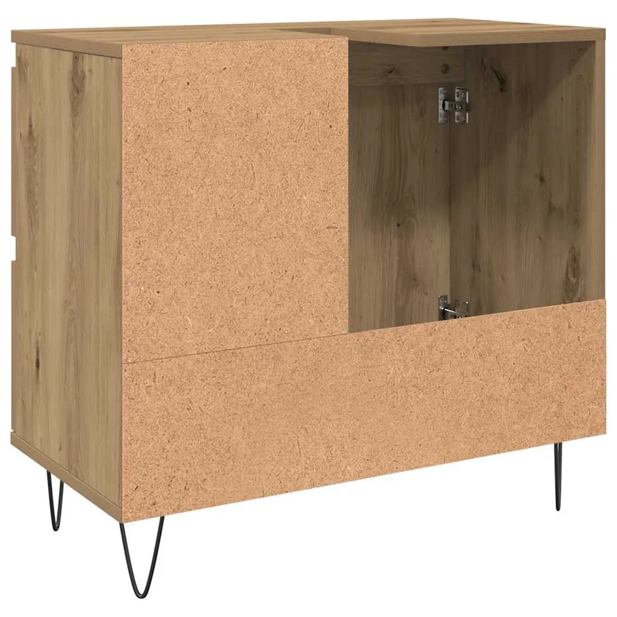 Armoire de lavabo de salle de bain chêne artisanal 65x33x60 cm - 7