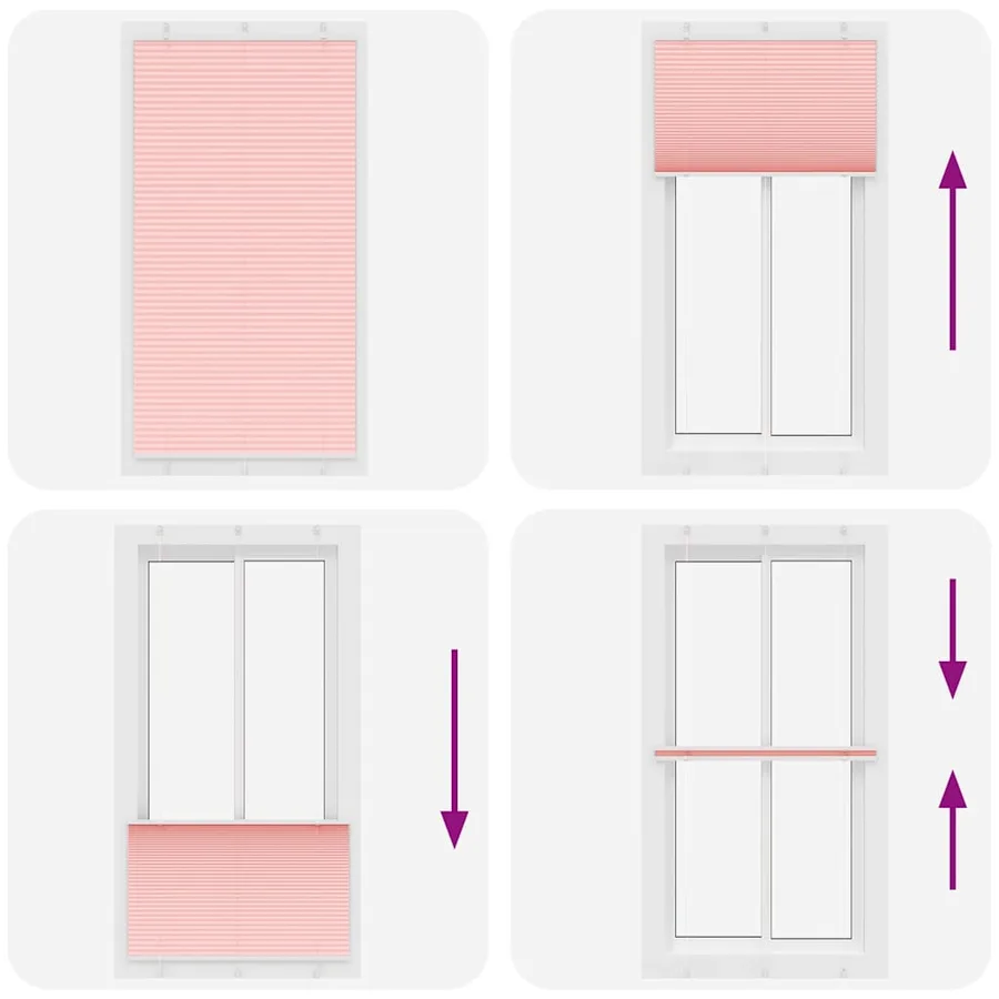 Store plissé rose 105x200 cm largeur du tissu 104,4cm polyester - 7