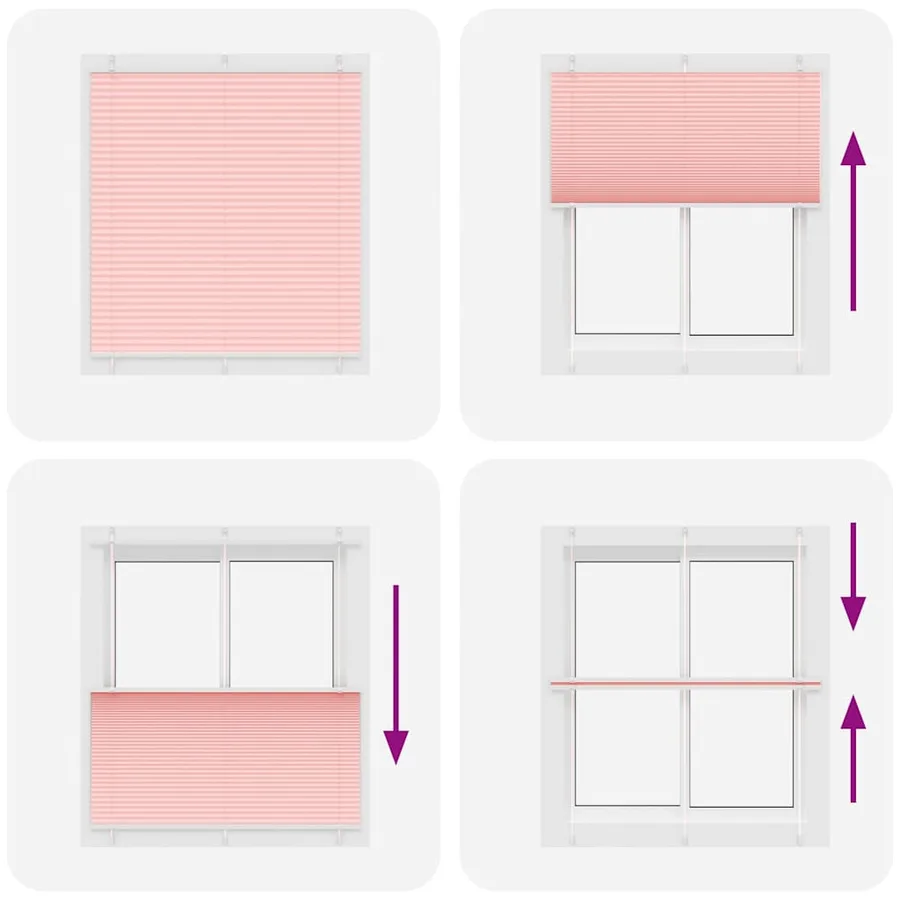 Store plissé rose 115x150 cm largeur du tissu 114,4cm polyester - 7