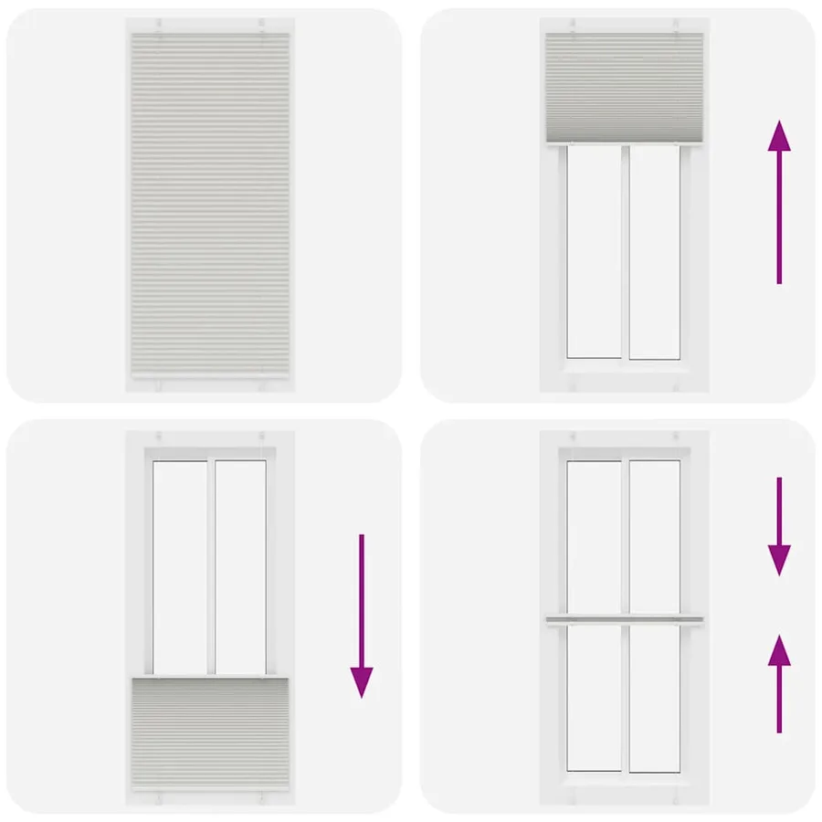 Store plissé gris clair 95x200 cm largeur du tissu 94,4 cm - 7