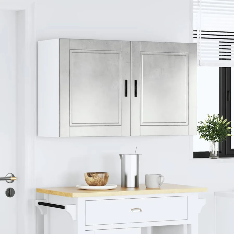 Armoires murales de cuisine 2 pcs Porto gris béton - 3