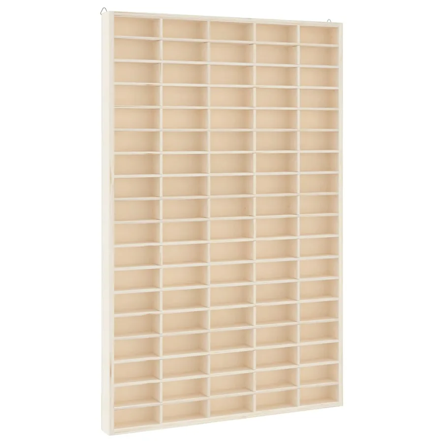 Vitrine de collection en bois avec 90 compartiments 50,5 x 4,5 x 79 cm - 2