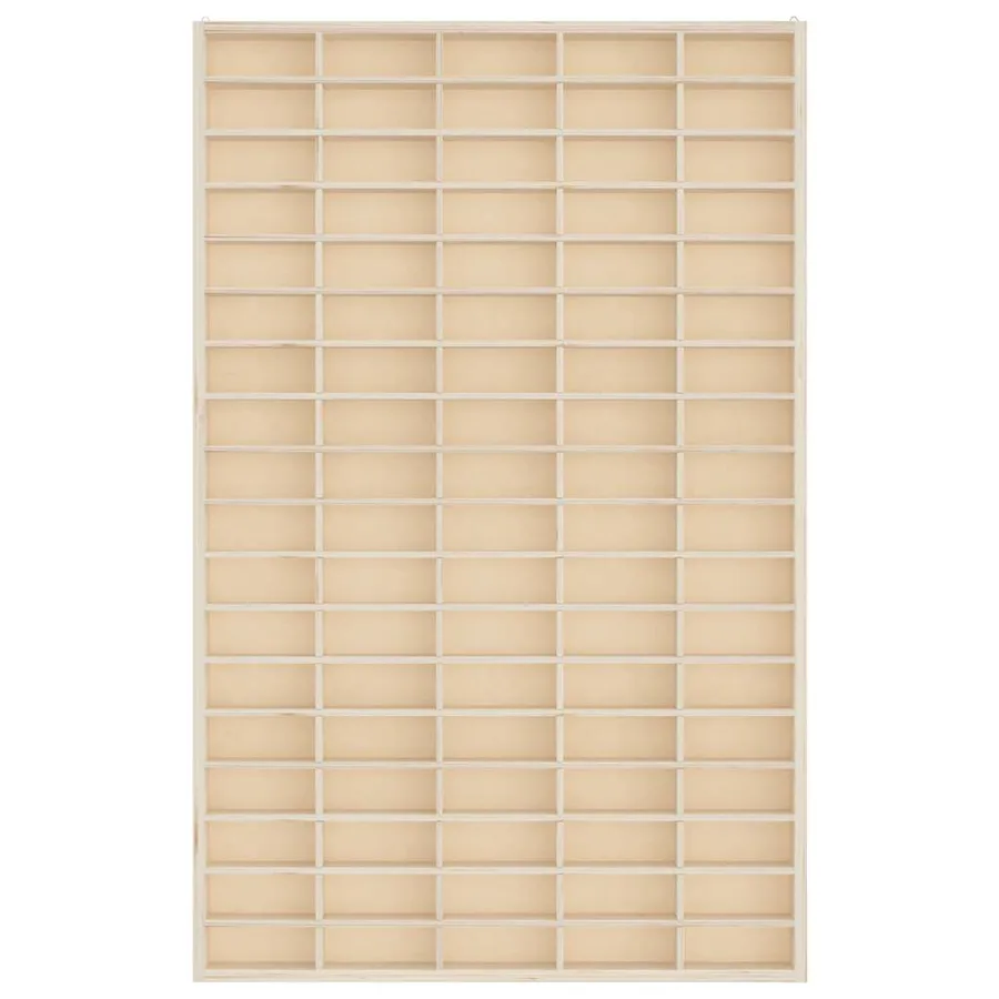 Vitrine de collection en bois avec 90 compartiments 50,5 x 4,5 x 79 cm - 4