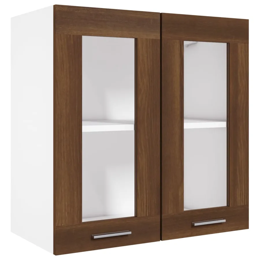 Vitrine suspendue "Lyon" Chêne brun 60 x 31 x 60 cm Bois d'ingénierie - 2