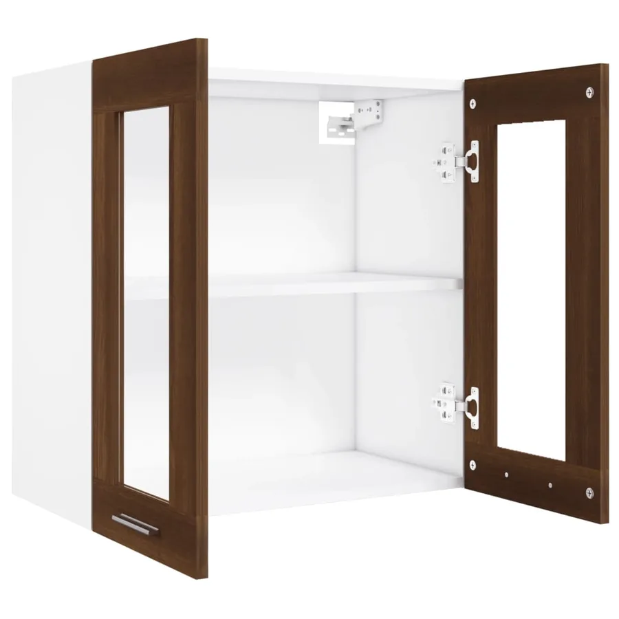 Vitrine suspendue "Lyon" Chêne brun 60 x 31 x 60 cm Bois d'ingénierie - 5