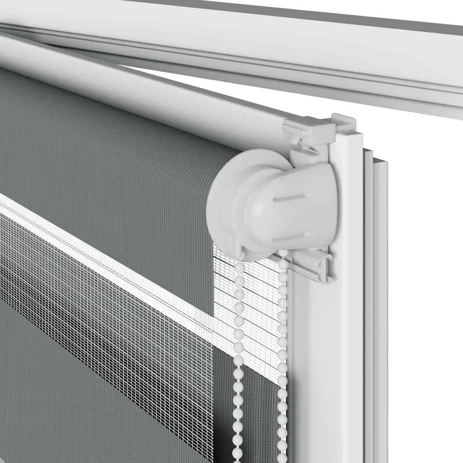 Store zèbre gris foncé largeur du tissu 75,9 cm polyester - 11