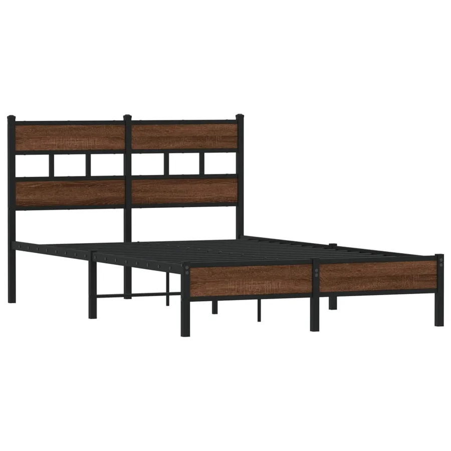 Cadre de lit sans matelas chêne marron 120x190 cm - 3