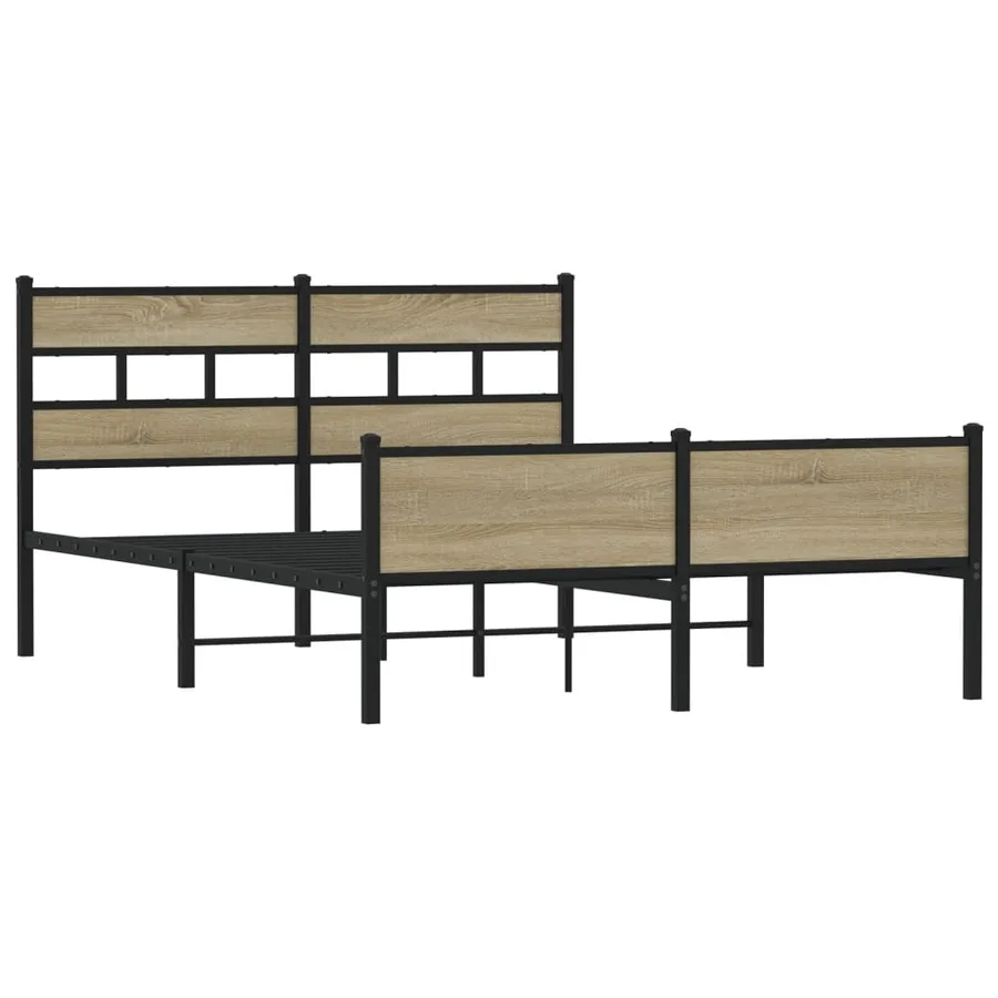Cadre de lit sans matelas chêne sonoma 137x190 cm - 3