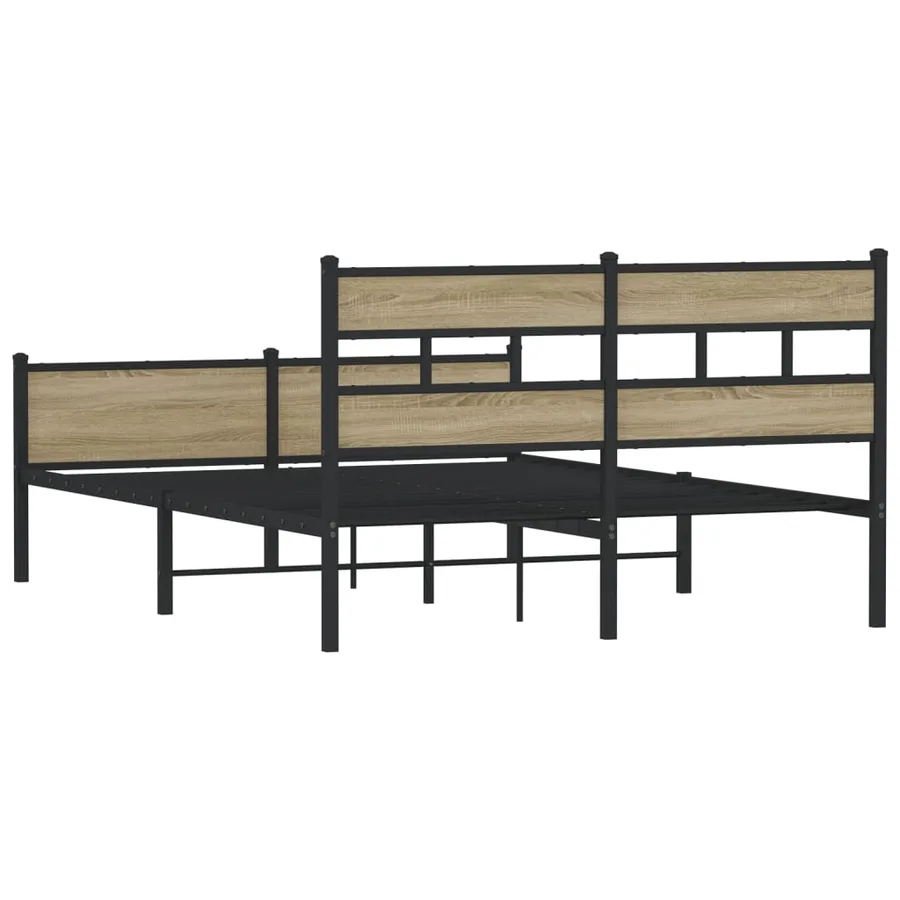 Cadre de lit sans matelas chêne sonoma 137x190 cm - 6